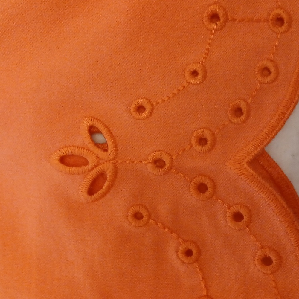 New Chico's Coral Mini Skirt with Scalloped Hem - Picture 5 of 6